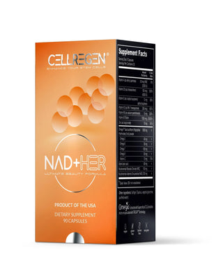 CELLREGEN NAD+HER® 90 Capsules for beauty, anti-aging, and hydration.