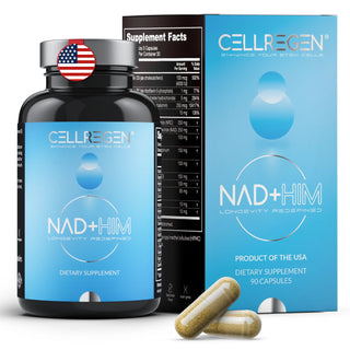 NAD+HIM® 90 Capsules |Boost Testosterone, NAD+, Stem Cell Health & Glutathione for Vitality, Energy, and Performance Cellregen